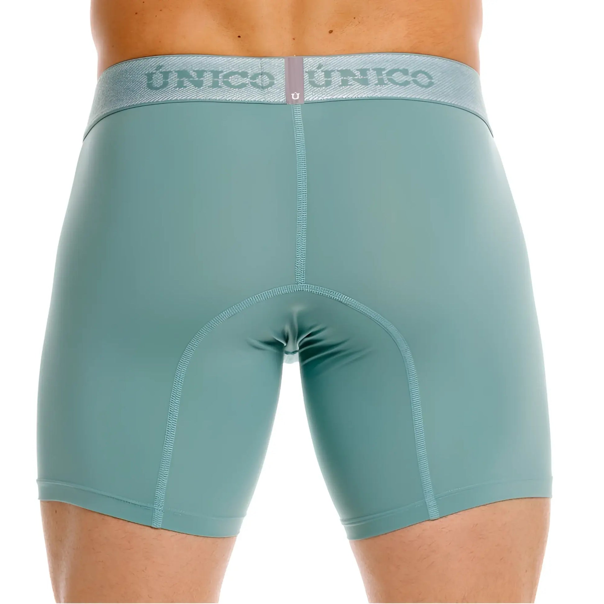 Unico 26040100221 ceramic boxer briefs in teal with textured waistband and subtle stitching details for men