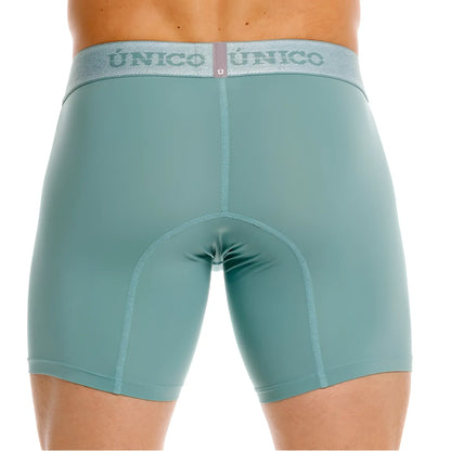 Unico 26040100221 ceramic boxer briefs in teal with textured waistband and subtle stitching details for men
