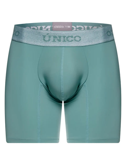 Teal unico ceramic boxer briefs with textured waistband and brand logo in color 43 green for men