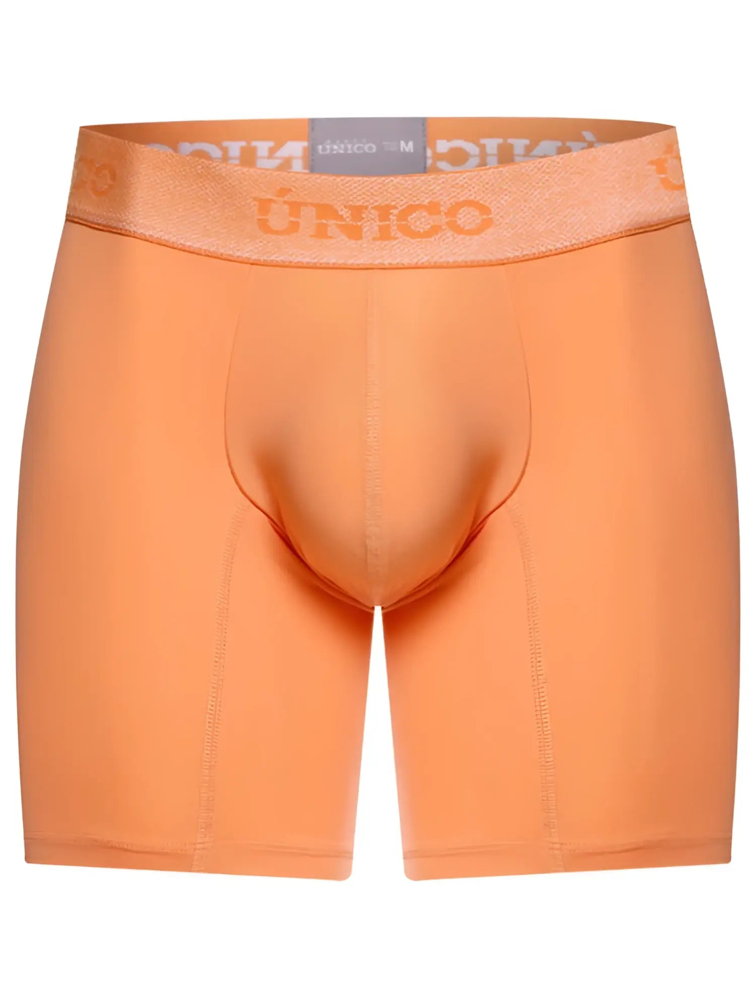 Unico 26040100222 classic apricot men’s boxer briefs with matching elastic waistband featuring brand logo