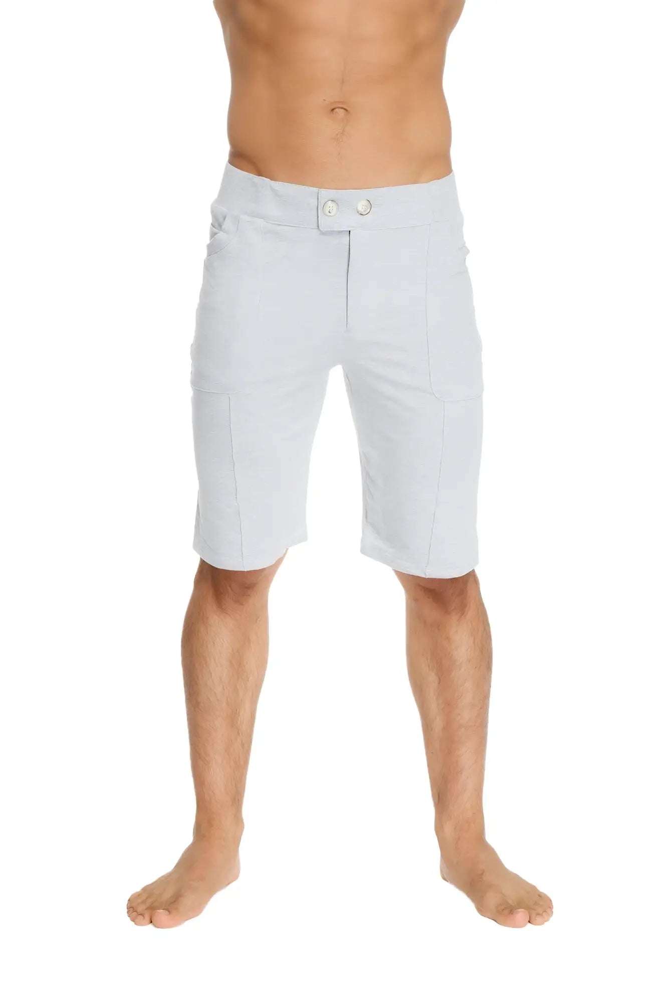 Urban tactical at home dress shorts in heather grey with functional light gray fabric and subtle cargo-style pockets
