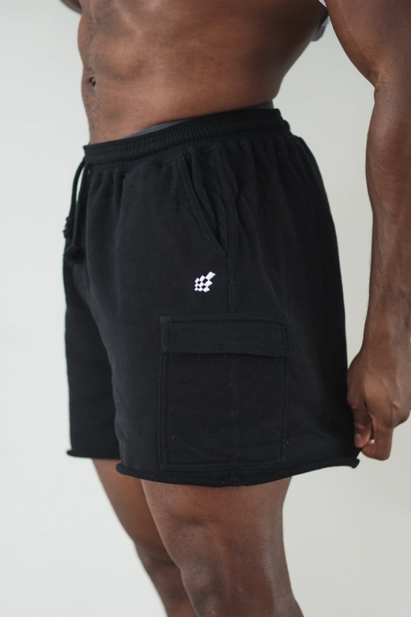 Jed North Men's Men's Cargo Sweat Shorts - Black