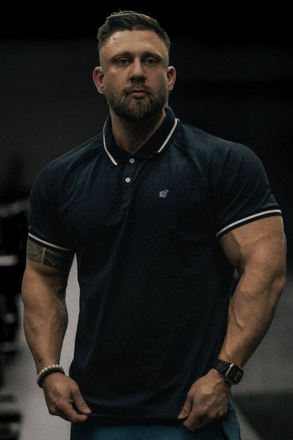 Jed North Men's Banded Muscle-Fit Polo T-Shirt - Navy