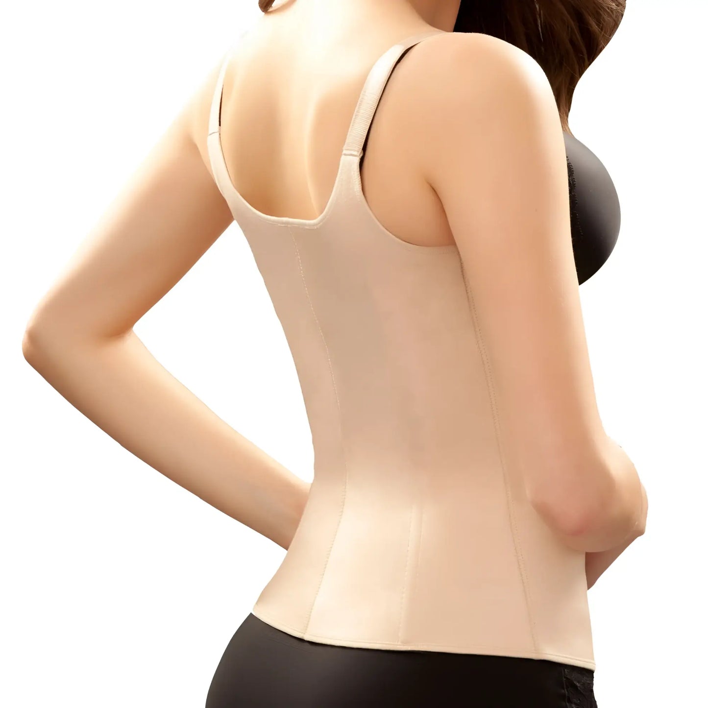 Beige vedette 100 renee under bust waist cincher with adjustable straps and contoured design in nude plus size