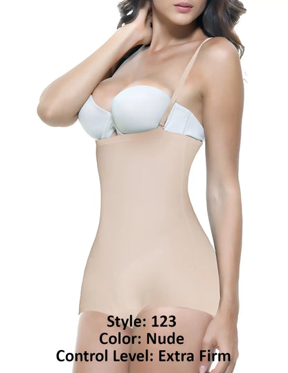Vedette 123 lillian strapless body shaper nude color extra-firm seamless design with thin straps for body shaping
