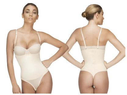 Beige vedette 211 nadine strapless bodysuit in thong color nude with thin straps and smooth form-fitting design
