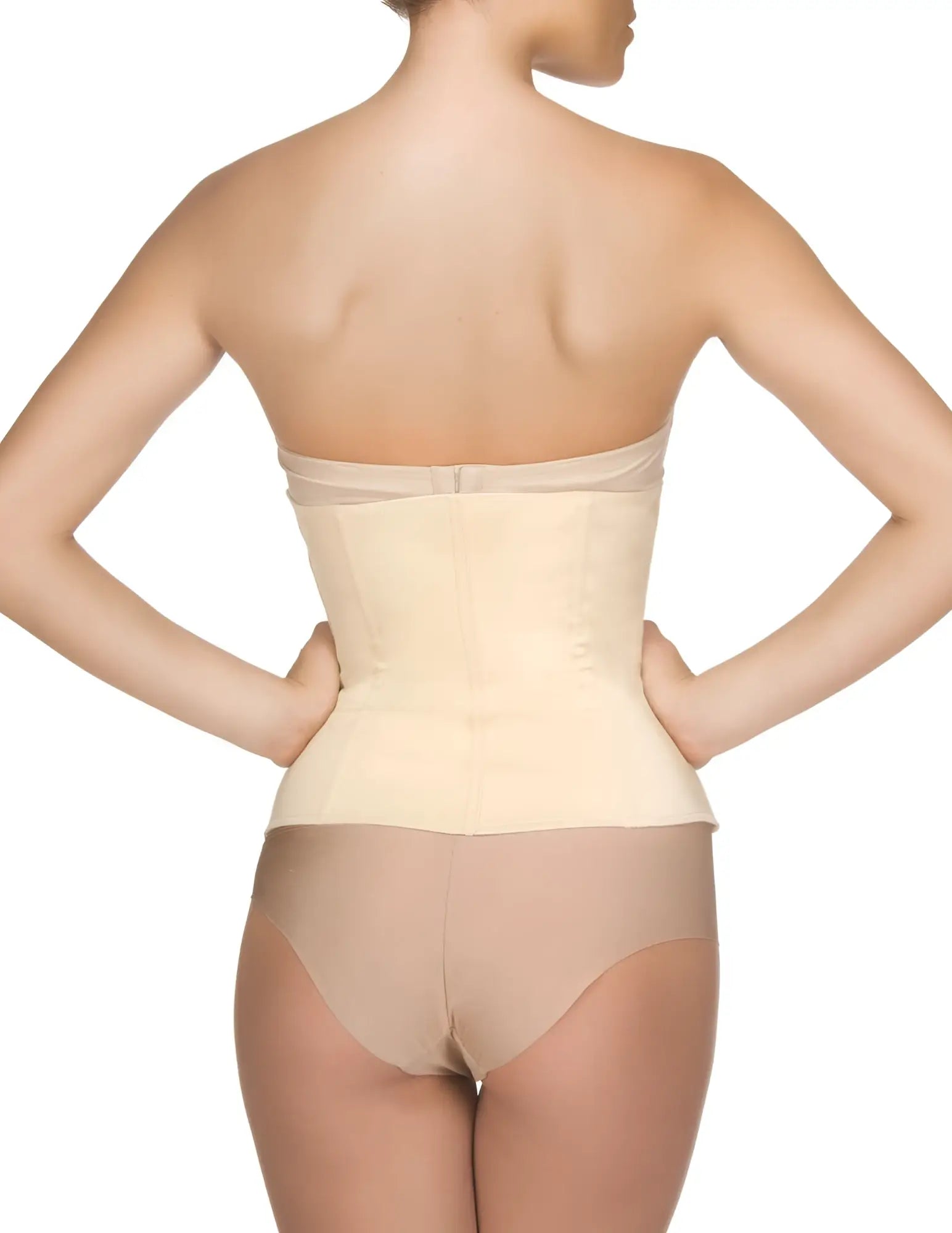 Beige vedette 403 gigi waist cincher with smooth seamless design and elastic band for support in nude color