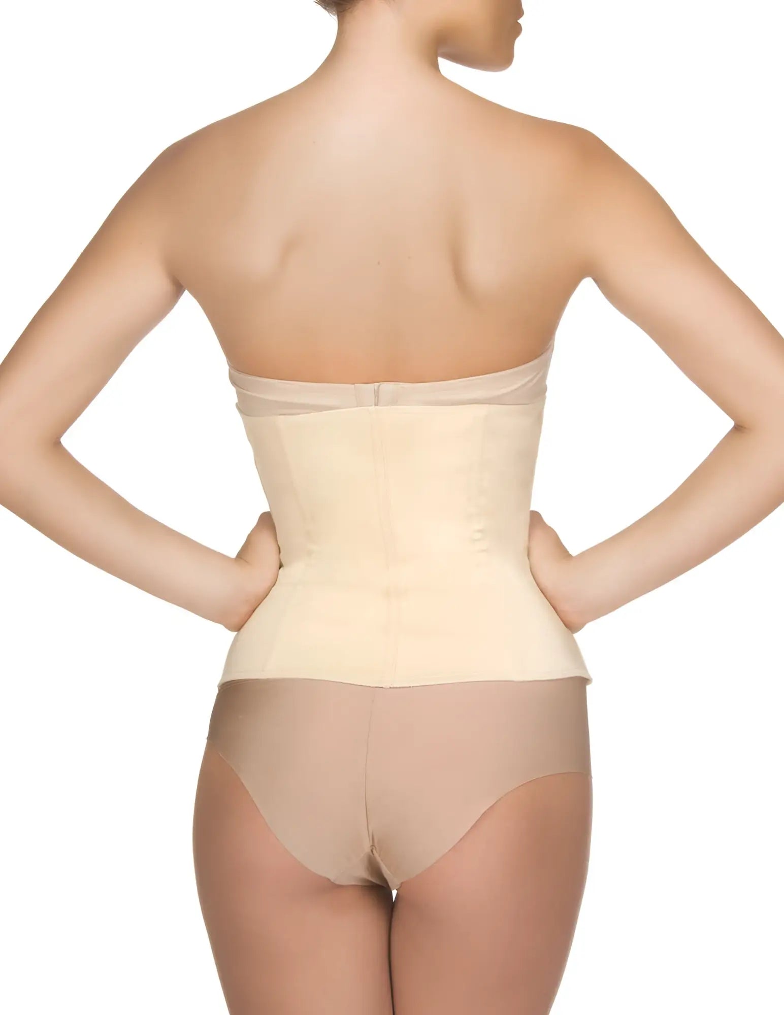 Beige vedette 403 gigi waist cincher with smooth seamless design and adjustable straps for shaping in nude color