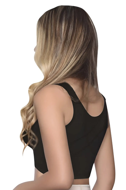 Black vedette 5083 back-support brassiere with scoop neckline and thin straps in comfortable fabric