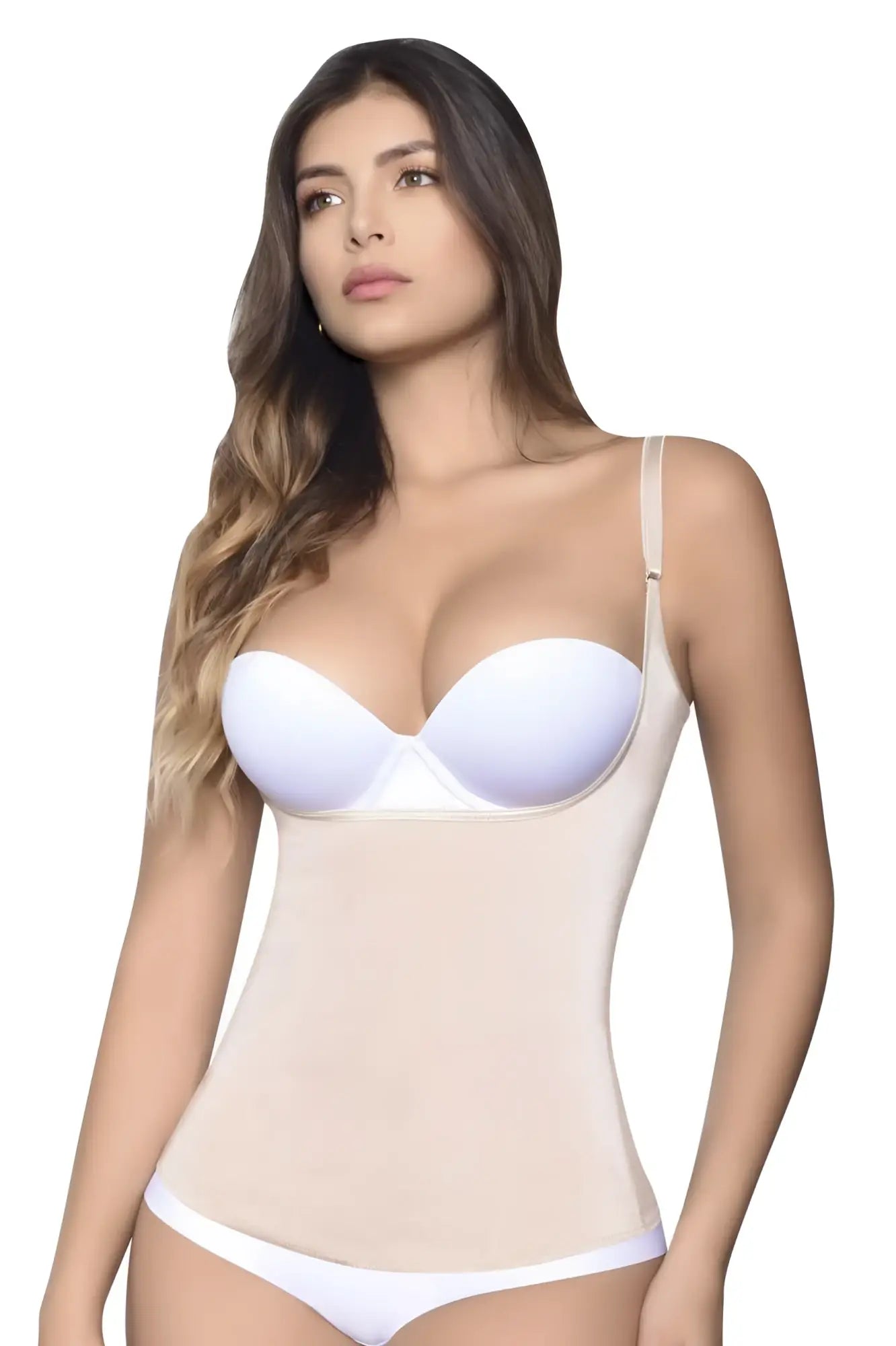 Vedette 5087 firm control nude tank-top shapewear set with structured bra and seamless body-shaping panel