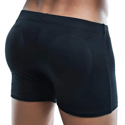 Black virile vlg001 boxer trunk padded briefs with smooth form fitting design and reinforced stitching