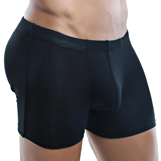 Black virile vlg001 boxer trunk briefs with smooth padded fabric and reinforced seams for comfortable support