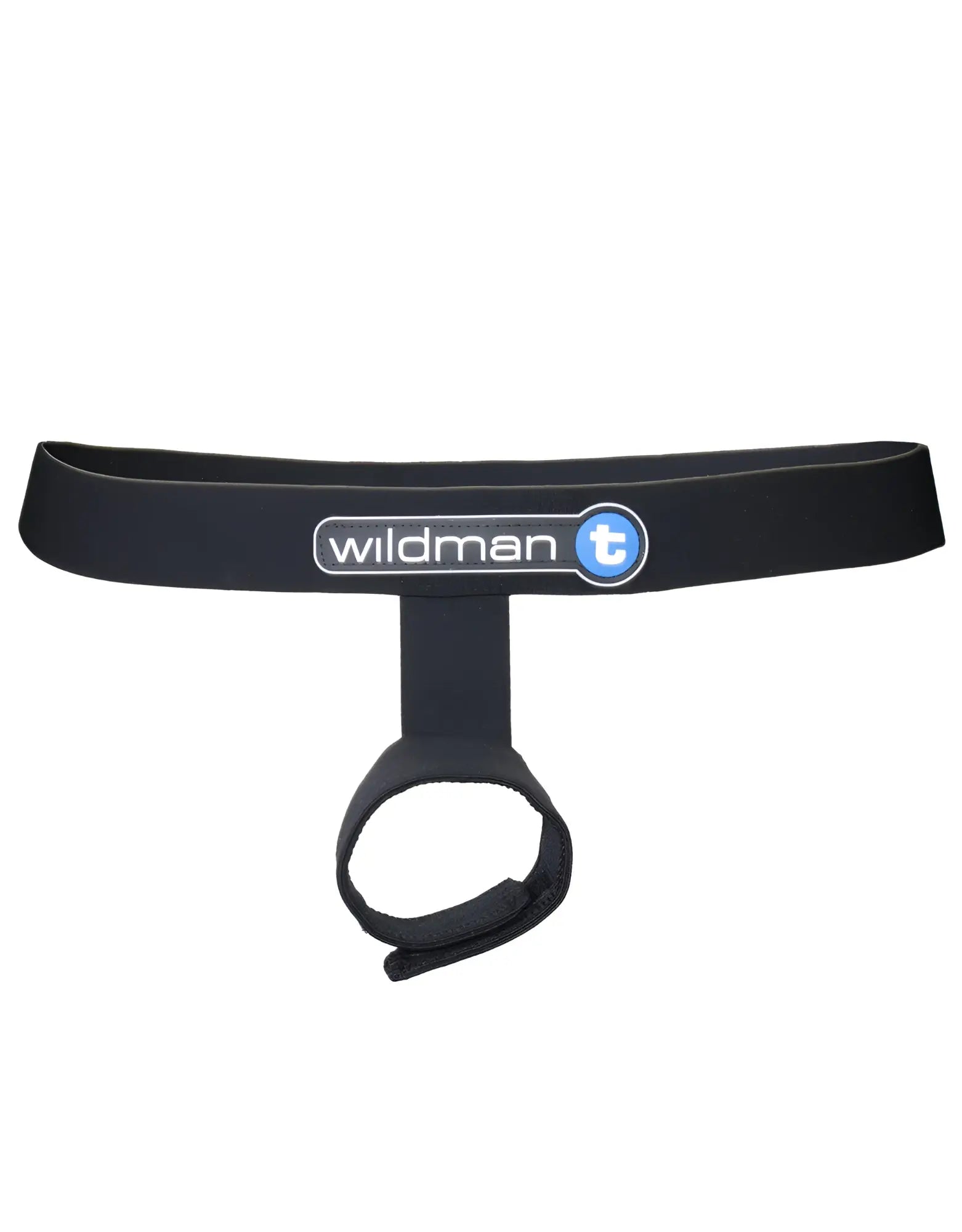 Black elastic strap with looped end and wildman t logo for wildmant ball lifter sport protruder black