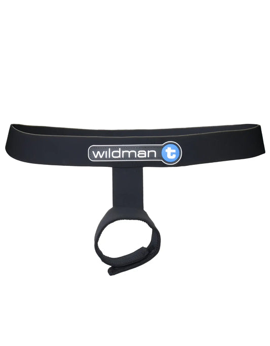 Black elastic strap with looped end and wildman t logo for wildmant ball lifter sport protruder black