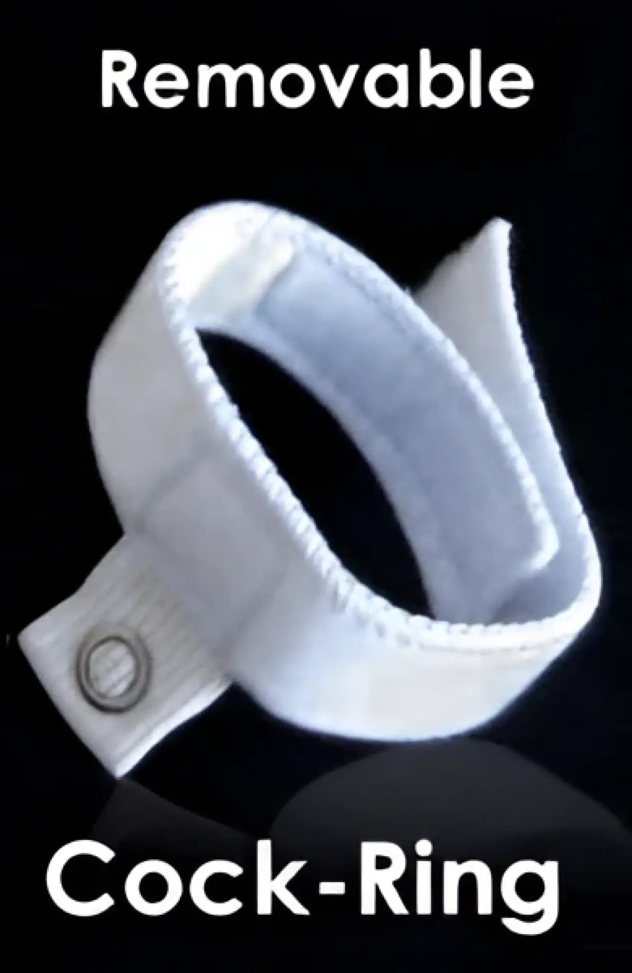 White fabric-coated cock ring with metal clasp for wildmant banned swim with ball lifter cock ring black product