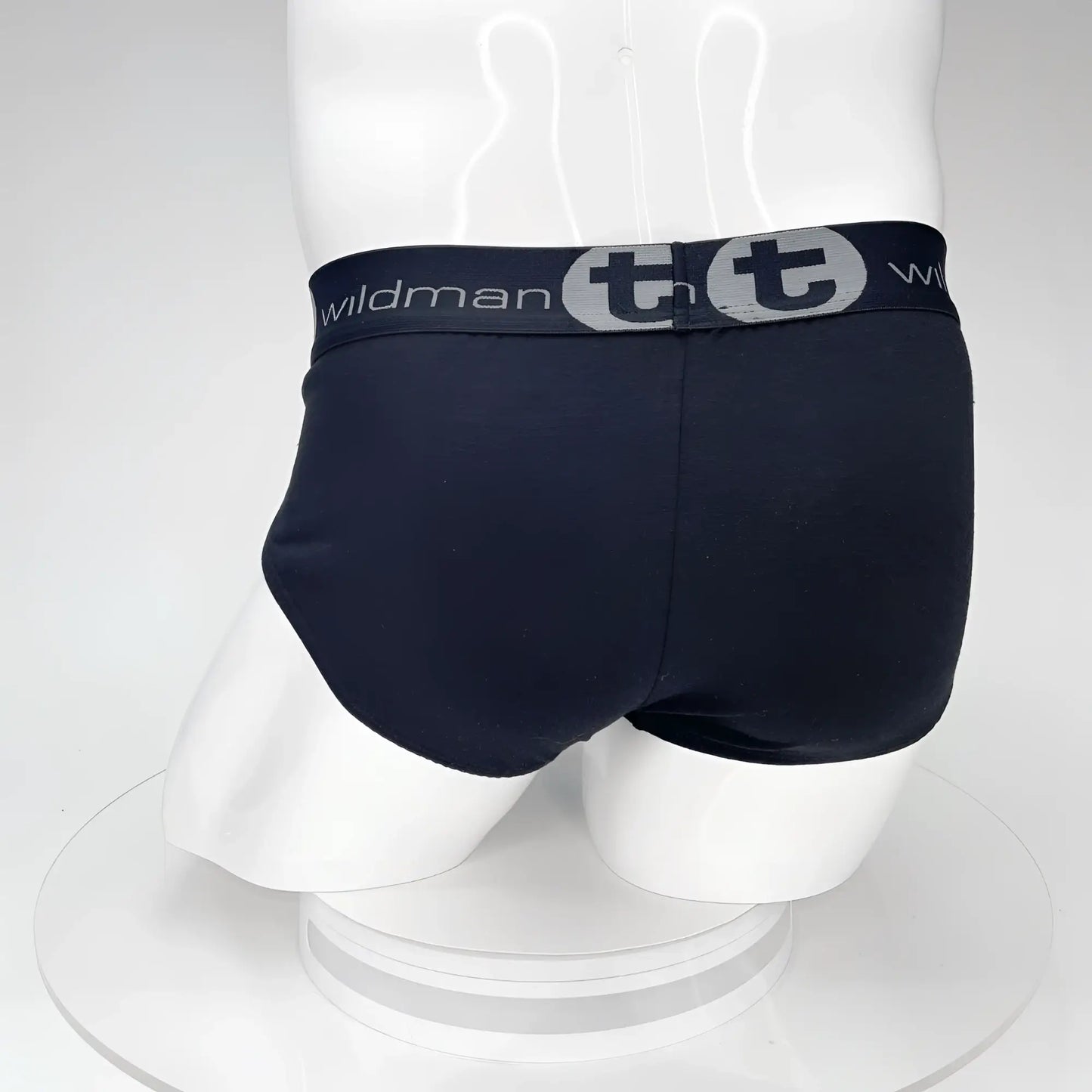 WildmanT Big Boy pouch cotton brief in black with a gray logo band designed for comfortable daily wear