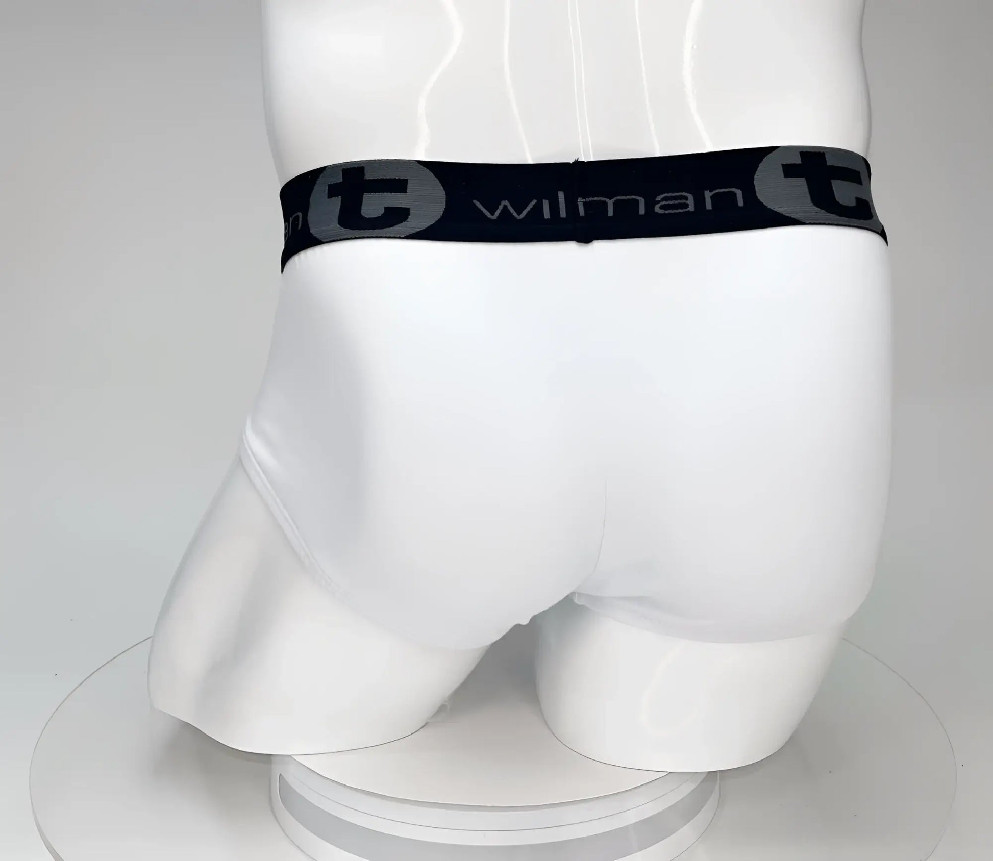 White WildmanT big boy pouch cotton boxer briefs with a black elastic waistband featuring the brand logo
