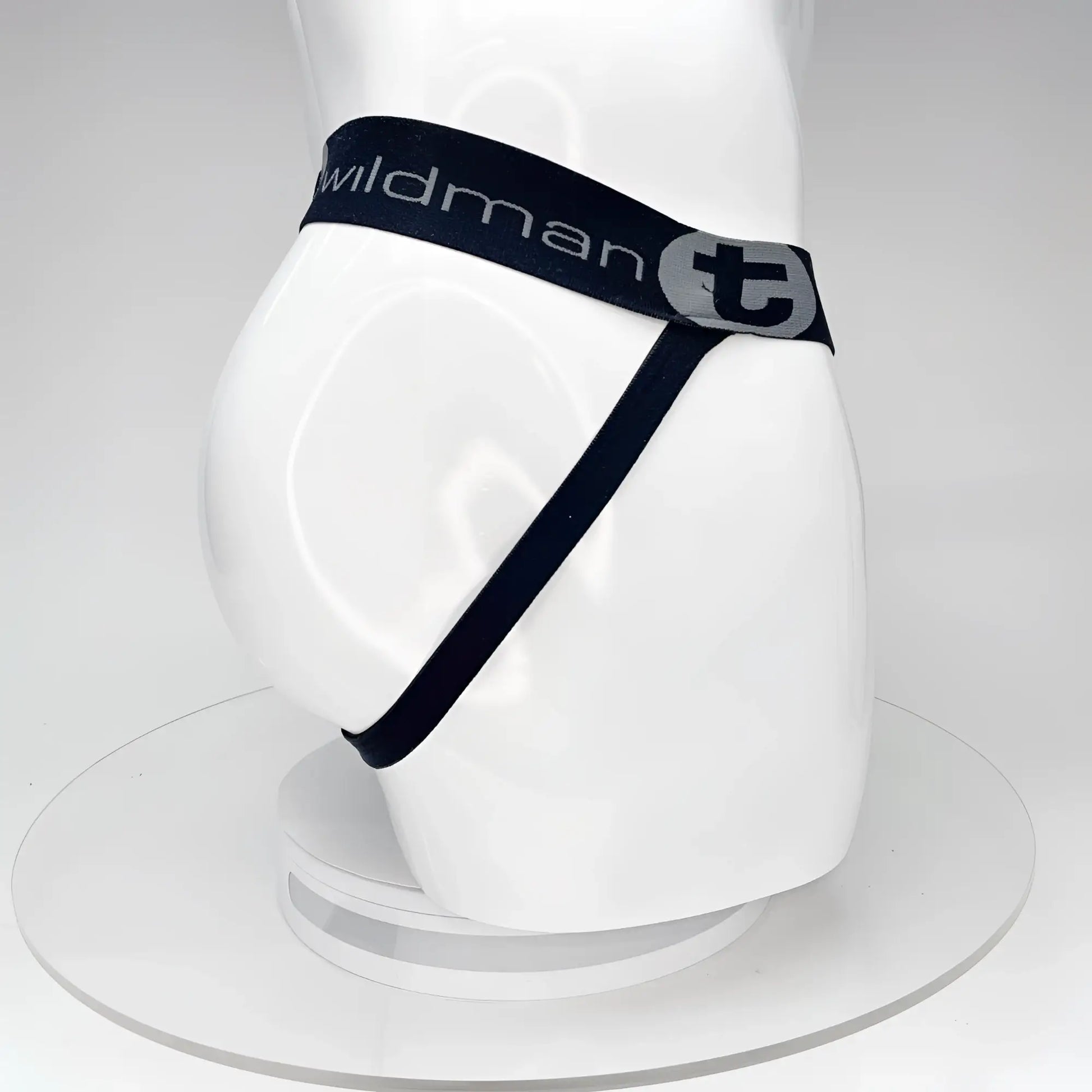 WildmanT big boy pouch jockstrap in black with sleek elastic waistband and supportive leg straps from Black Wildman brand