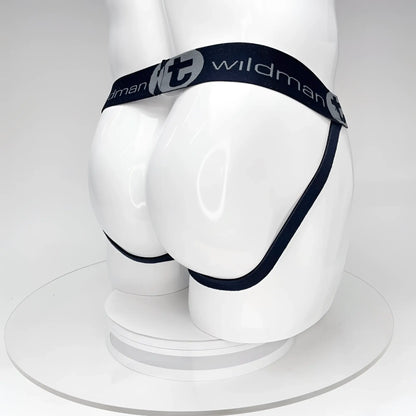 Black WildmanT Big Boy pouch jockstrap briefs with sleek minimalist design and elastic waistband in black