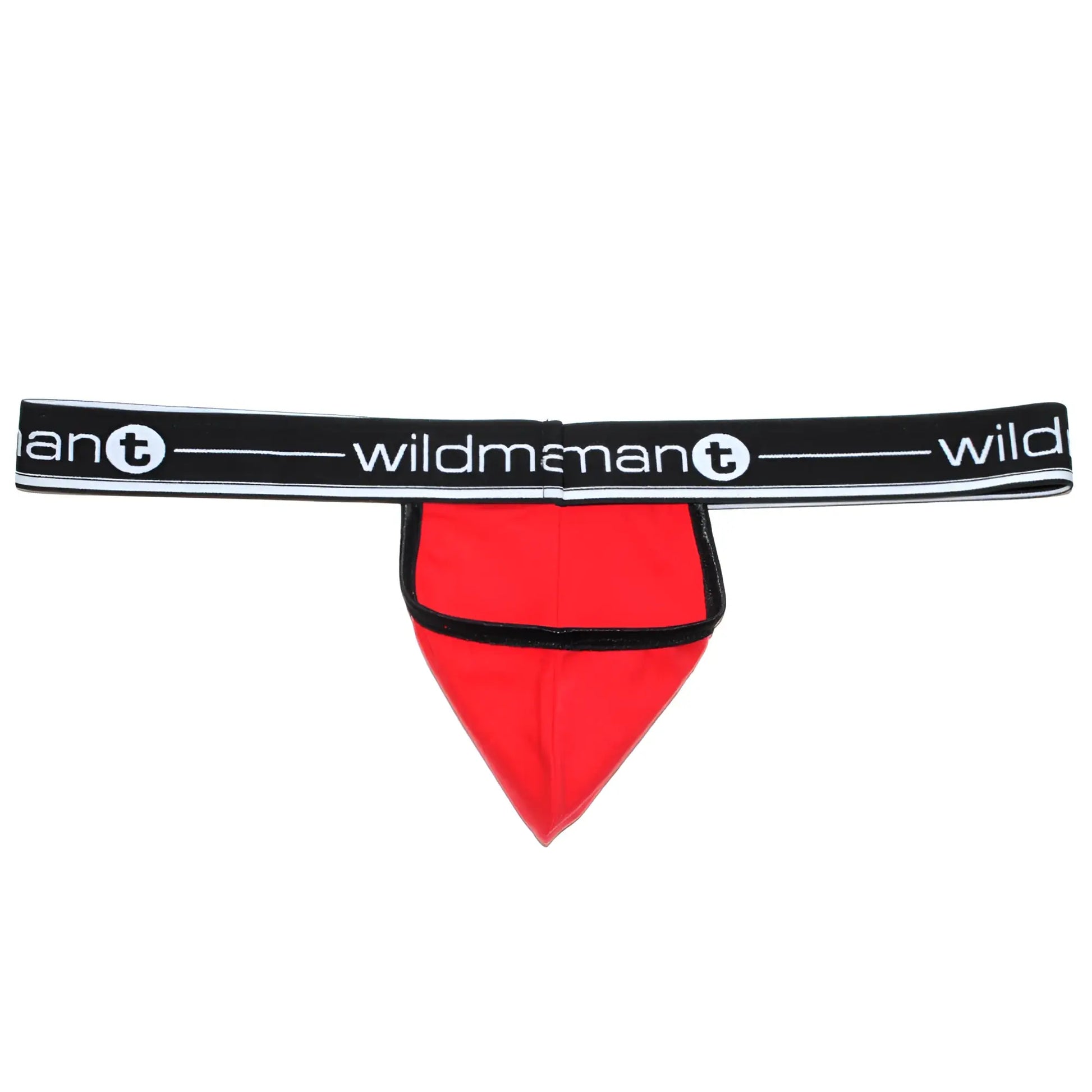 Red and black WildmanT Big Boy pouch strapless jock thong with triangular pouch design for bold support and comfort