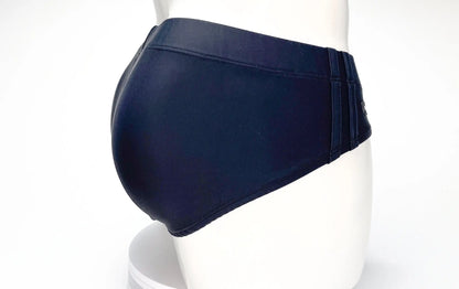 Wildmant big boy pouch swim brief black navy blue with smooth stretch fabric and subtle side seam detail