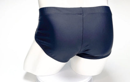WildmanT big boy pouch swim brief black with a smooth glossy finish and a classic cut in navy blue