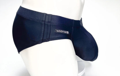 WildmanT big boy pouch swim brief in navy blue with contoured design and elastic waistband by Wildman brand
