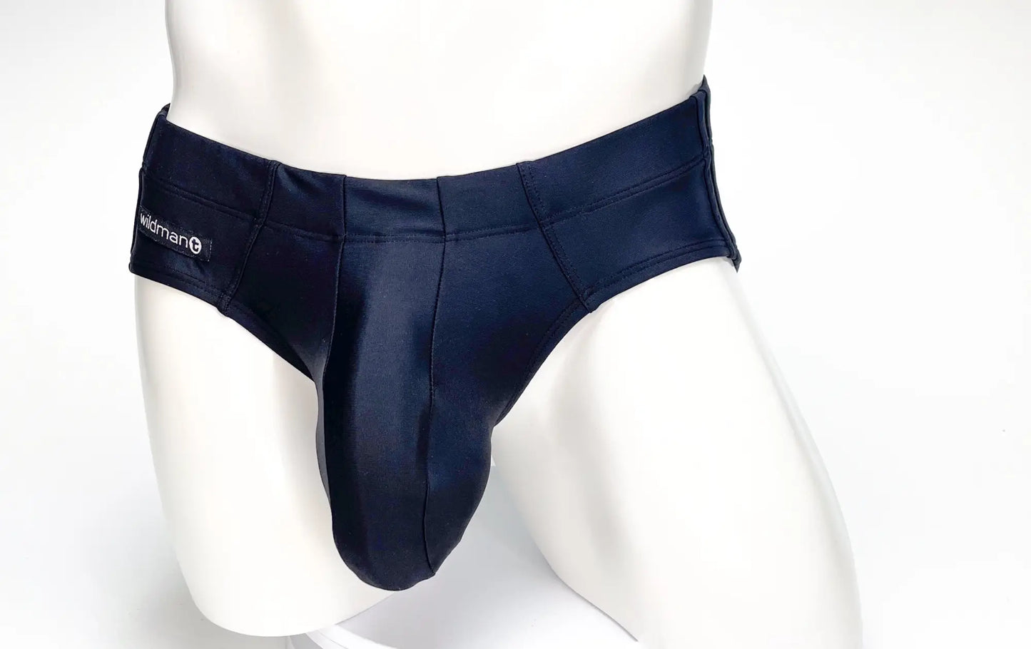 WildmanT big boy pouch swim brief in navy blue with a smooth form fitting design for comfortable swimwear use