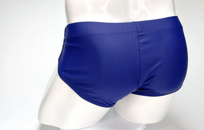 Wildmant big boy pouch swim brief navy in royal blue with smooth glossy fabric finish for swimming