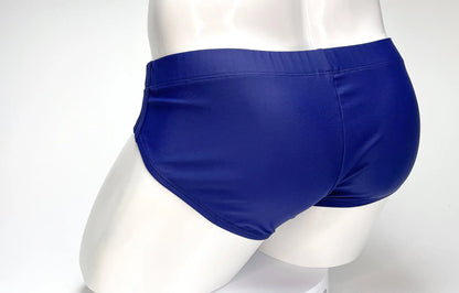Wildmant big boy pouch swim brief navy in royal blue with smooth glossy fabric finish for swimming