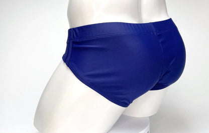 Royal blue wildmant big boy pouch swim brief navy with smooth glossy finish and snug-fitting design