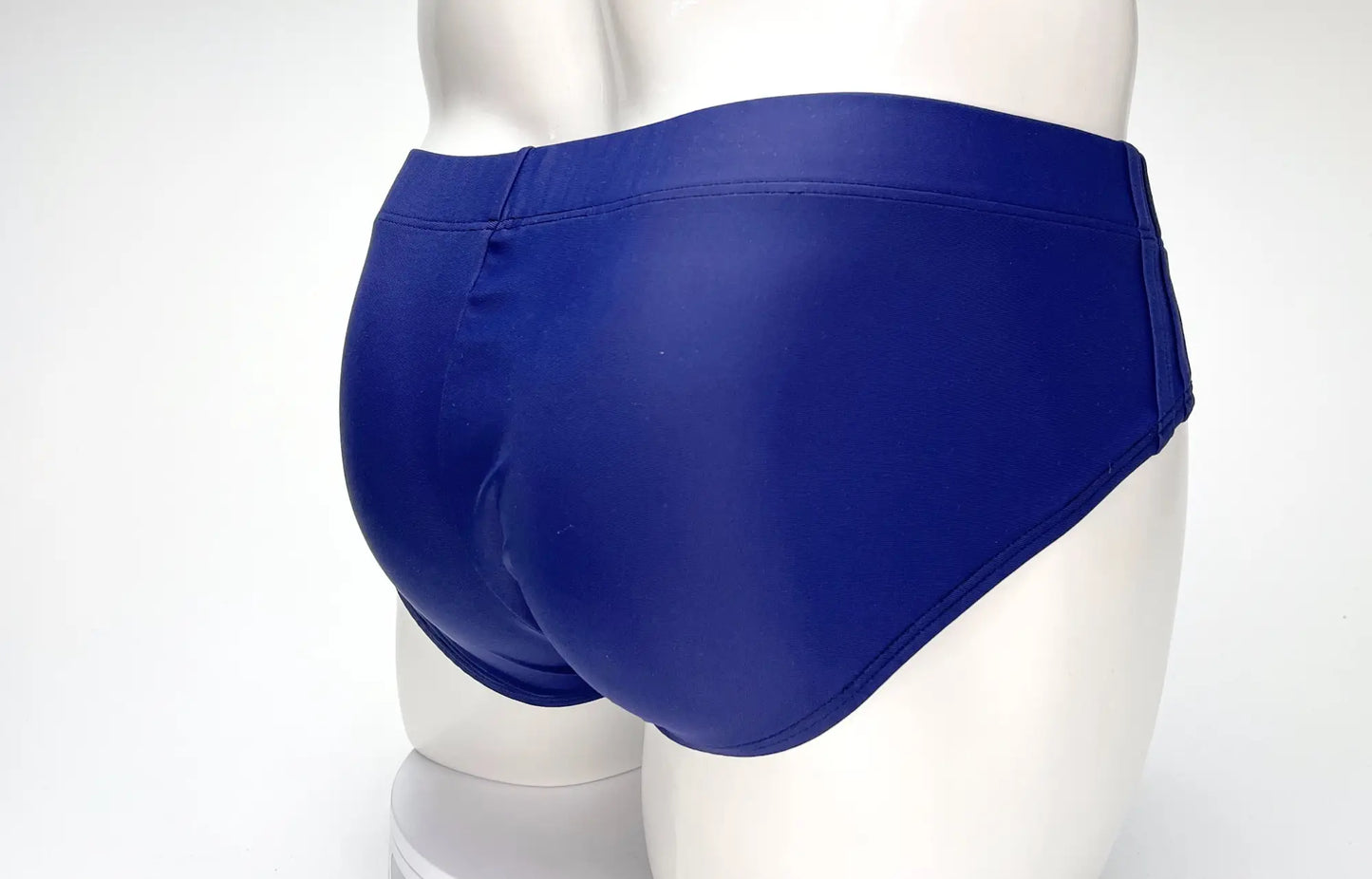 Wildmant big boy pouch swim brief navy in royal blue with a smooth glossy finish and snug fit