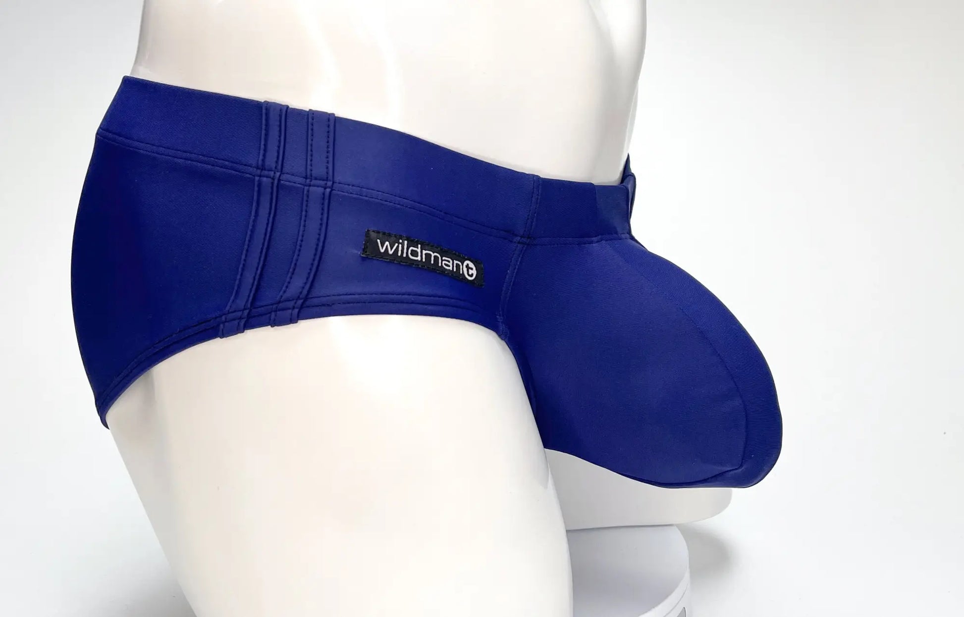 Royal blue wildman brand wildmant big boy pouch swim brief with sleek form-fitting design and subtle stitching details