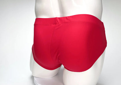 WildmanT big boy pouch swim brief in bright red with smooth form-fitting fabric and wide elastic waistband
