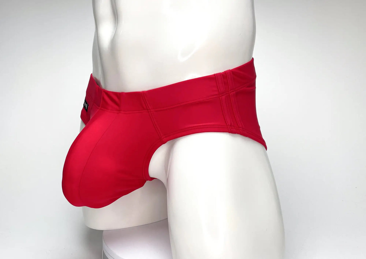 Wildmant big boy pouch swim brief red in smooth form-fitting fabric with tailored design for men