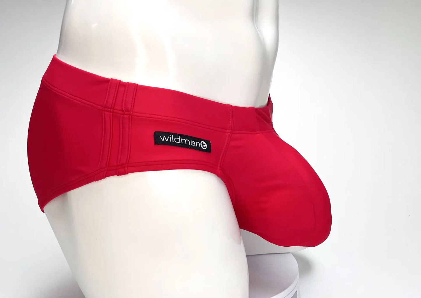 WildmanT big boy pouch swim brief in red with a snug form-fitting design ideal for swimming and beachwear