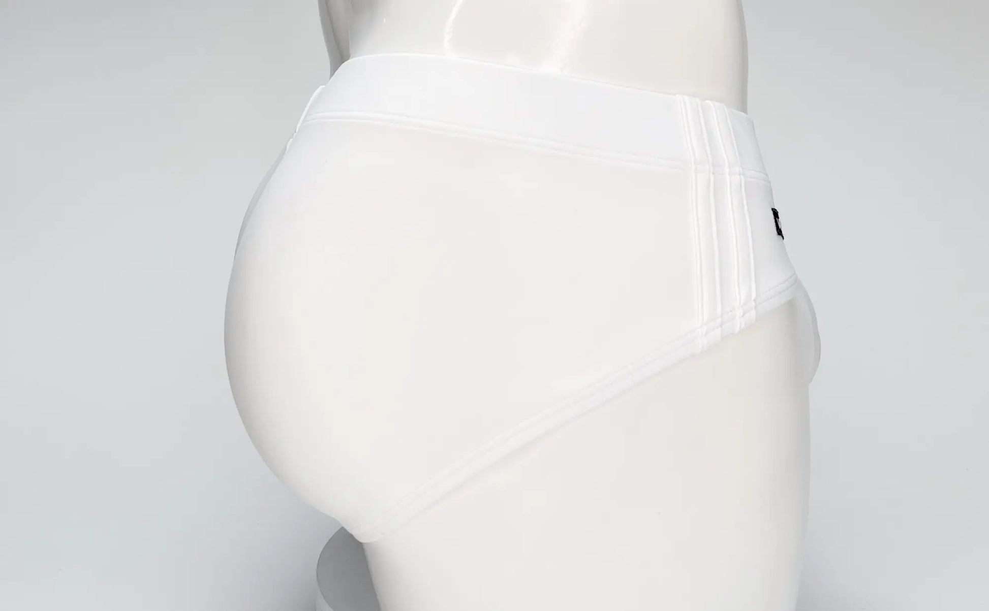 Wildmant big boy pouch swim brief white high-waisted seamless briefs with smooth fabric and subtle side seam detailing