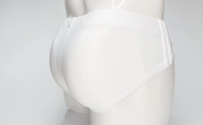 Wildmant big boy pouch swim brief white with smooth seamless design and elastic waistband for comfortable wear