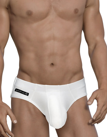 WildmanT big boy pouch swim brief in white with smooth form-fitting design for comfortable active wear