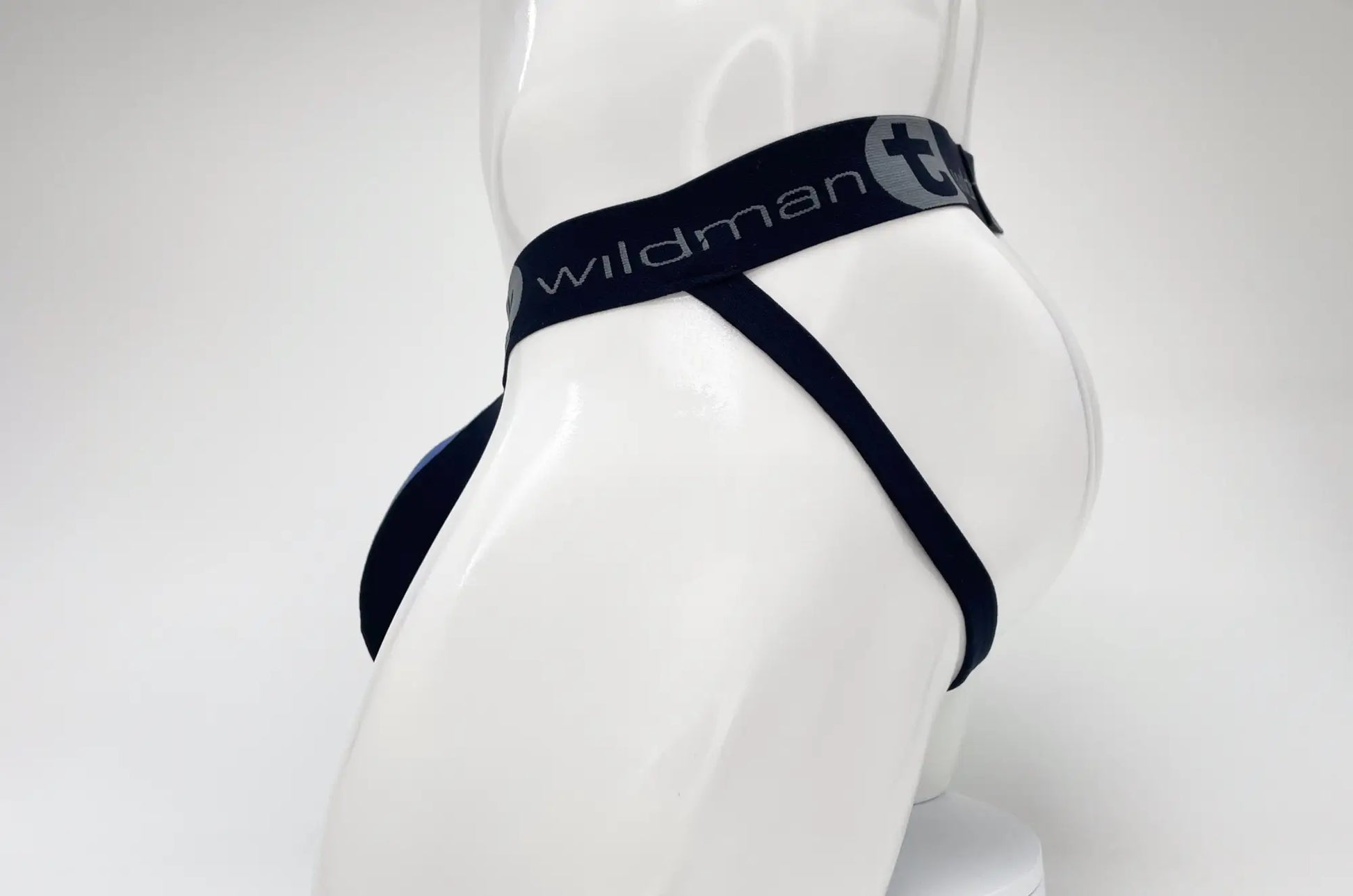 Black wildman briefs with sleek form-fitting design and elastic waistband in wildmant cotton big boy pouch jockstrap black royal blue