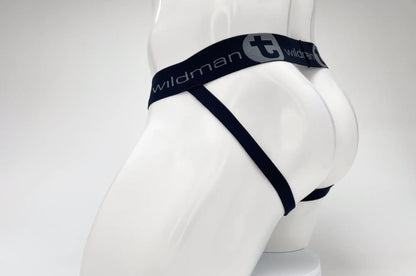 Black wildman briefs with sleek minimalist design and elastic waistband from wildmant cotton big boy pouch stripe jockstrap