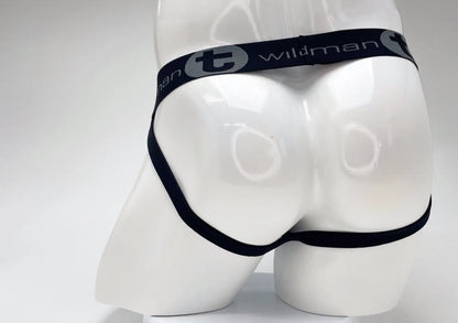 WildmanT cotton big boy pouch stripe jockstrap in royal blue and baby blue with sleek elastic waistband and form-fitting design