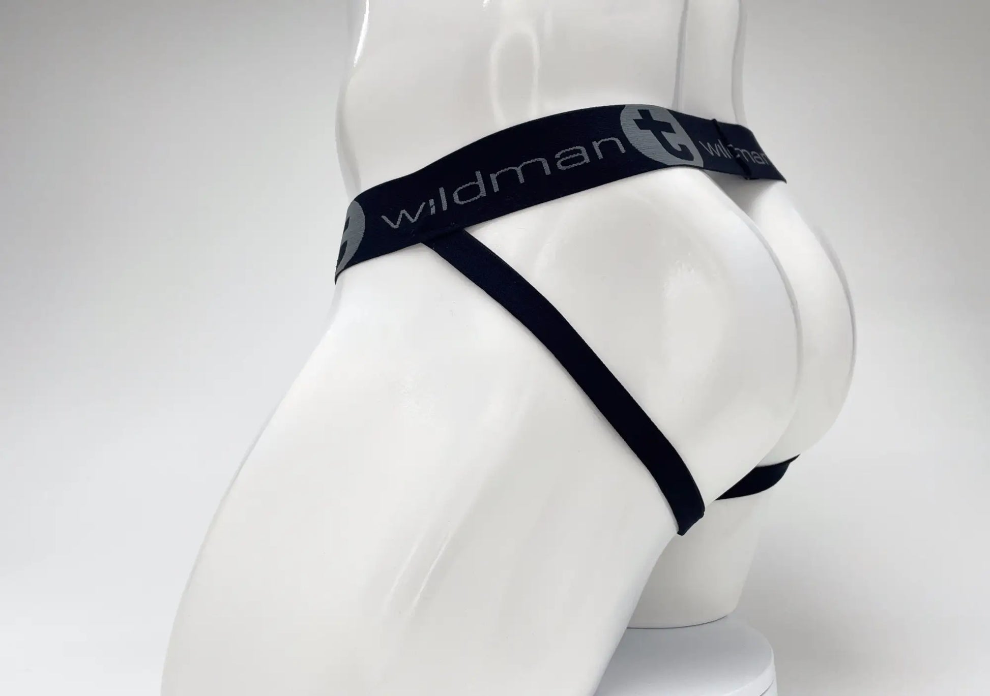 Wildmant cotton big boy pouch stripe jockstrap in royal blue and baby blue with elastic waistband and sleek design
