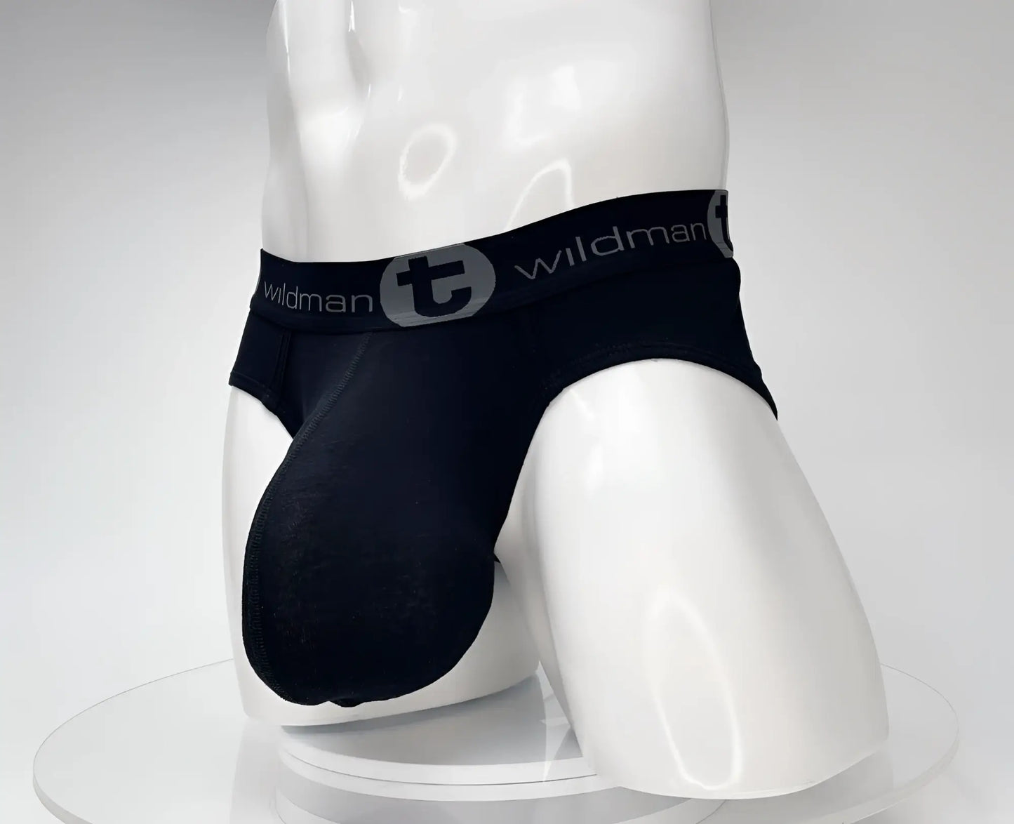 WildmanT cotton monster cock brief black featuring supportive contoured design and elastic waistband by Black wildman