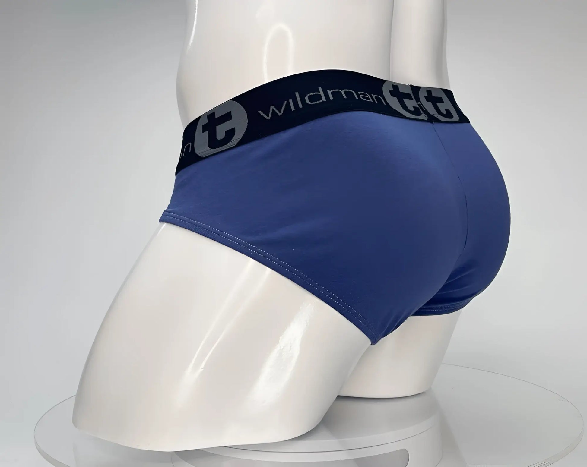 Wildmant cotton monster cock brief dark blue with black waistband and gray tt logo and brand name in cotton material