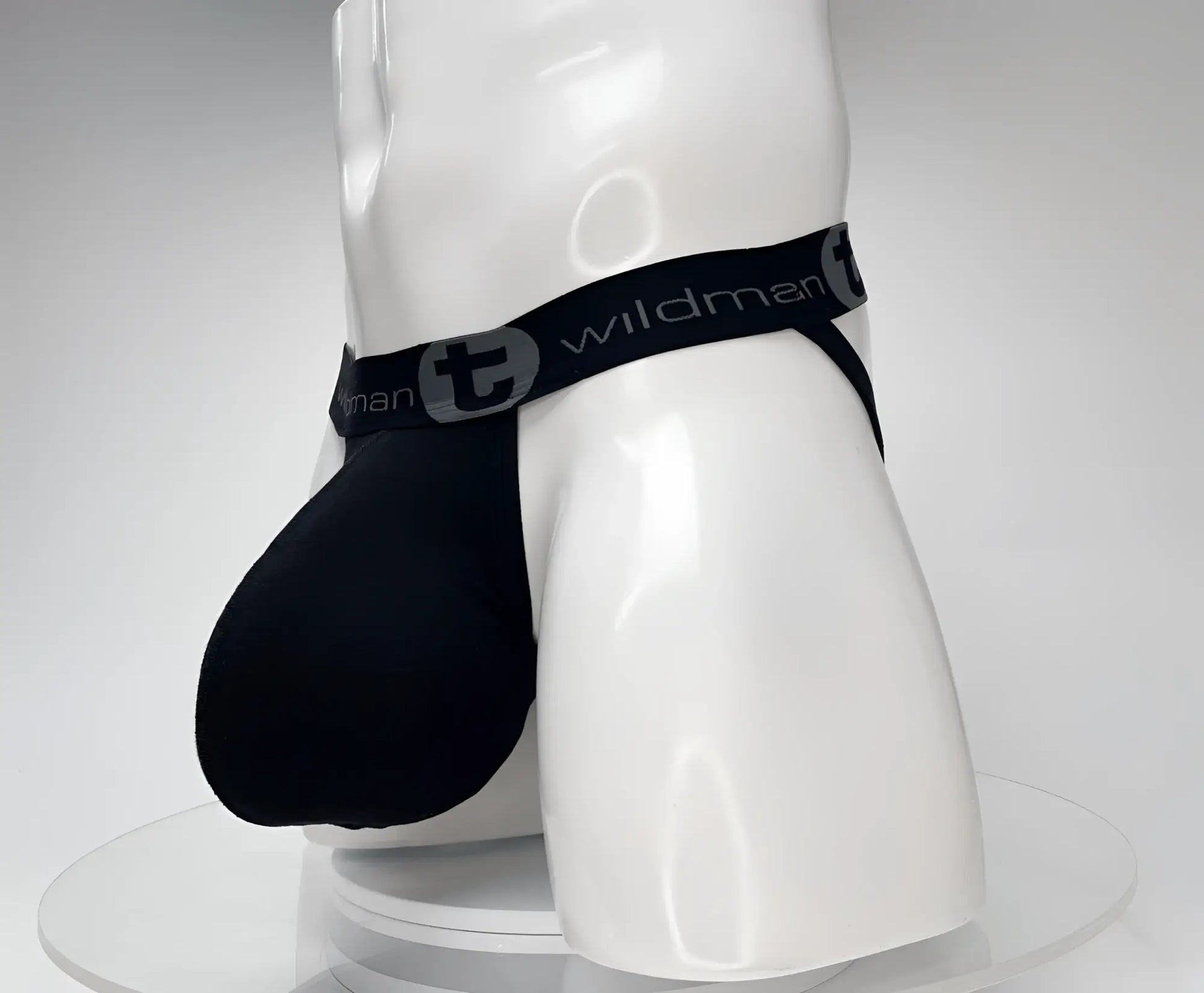 Black WildmanT cotton Monster Cock jockstrap with contoured pouch and elastic waistband for support and comfort