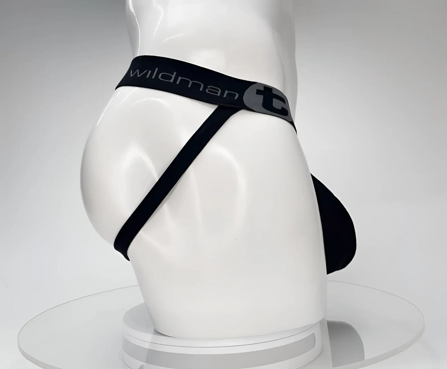 Black WildmanT cotton Monster Cock jockstrap with sleek minimalist design and elastic waistband