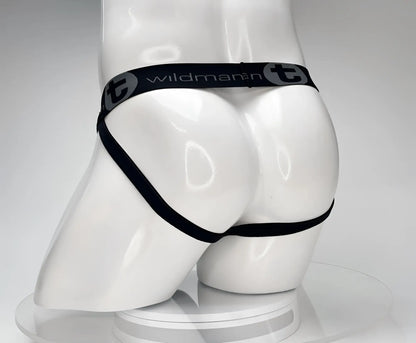 WildmanT cotton monster cock jockstrap black briefs with sleek minimalist design and elastic waistband