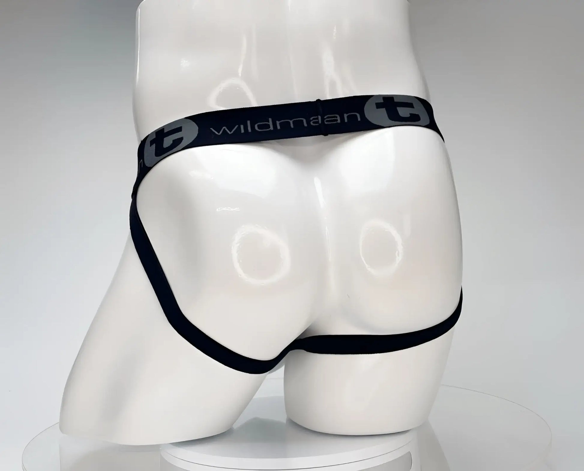 Black elastic waistband briefs with wildmanT branding and stylized t logo in cotton for wildmanT cotton monster cock jockstrap white