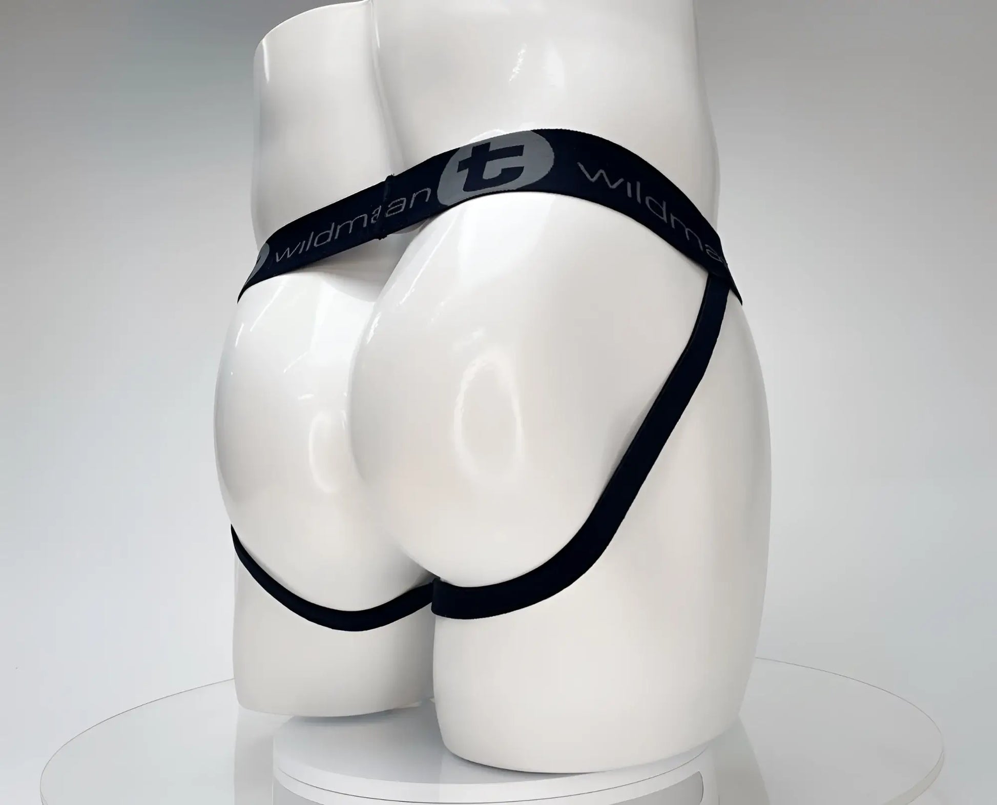 Black elastic waistband briefs with wildman branding and stylized t logo in wildmant cotton monster cock jockstrap white